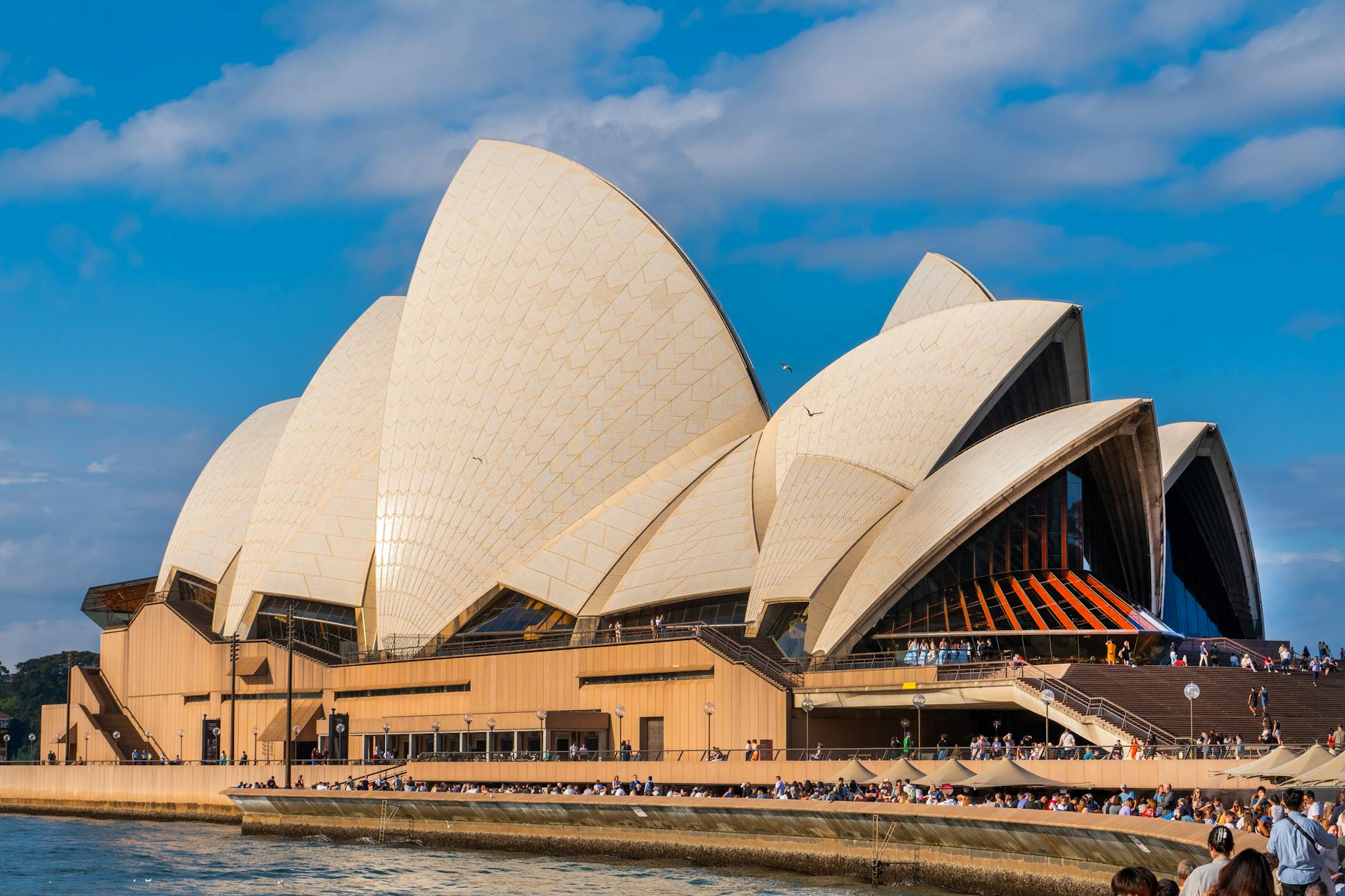 sydney opera house against a clear blue sky