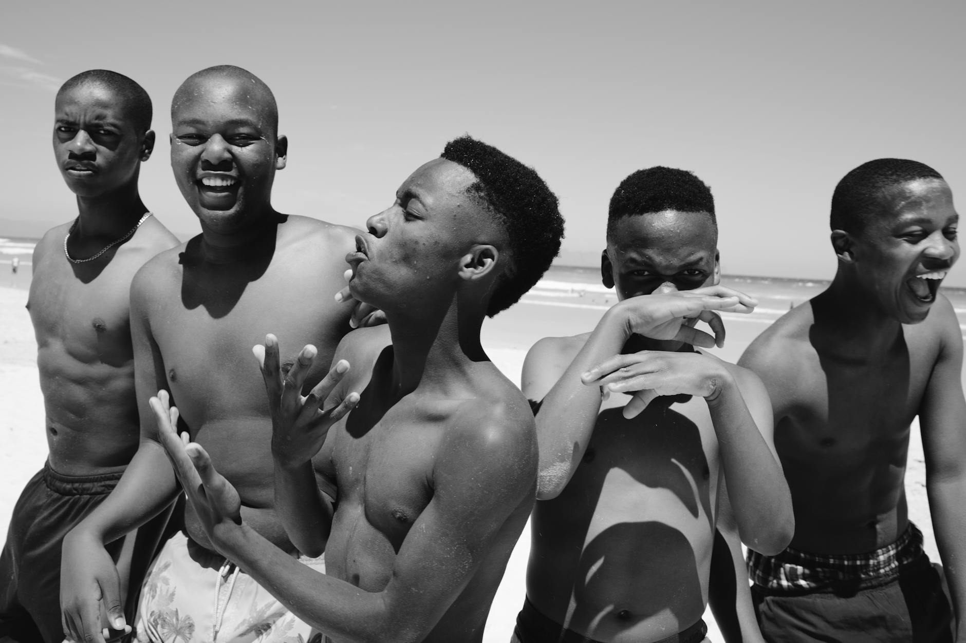 group of friends enjoying a day at the beach