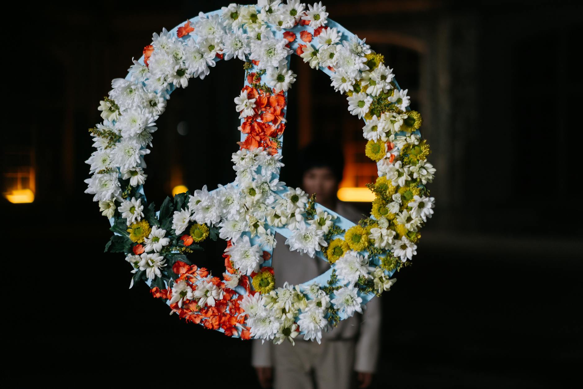 flower covered peace sign