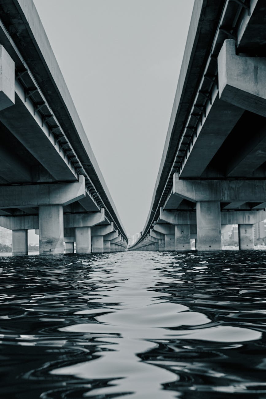 concrete bridges over river