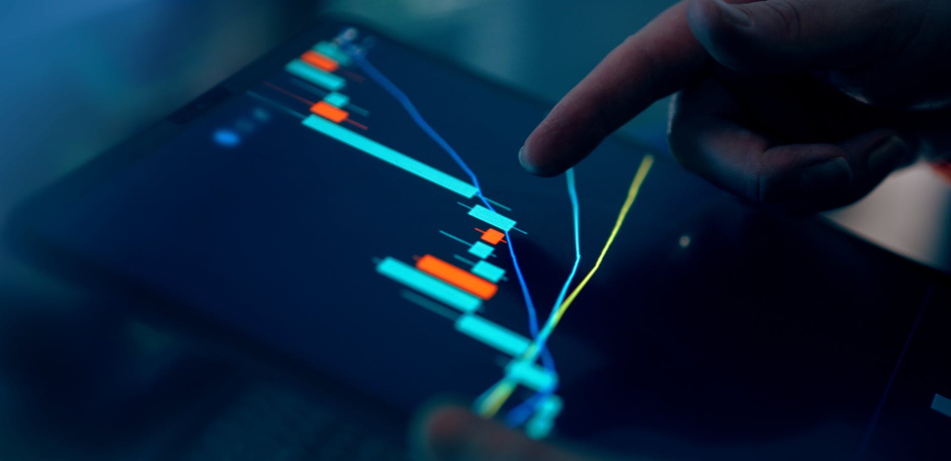 digital chart analysis on a tablet screen