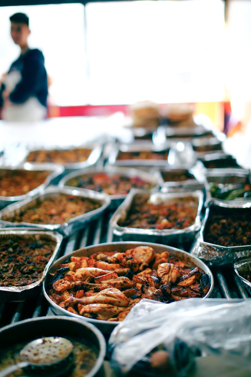 abundance of food in boxes