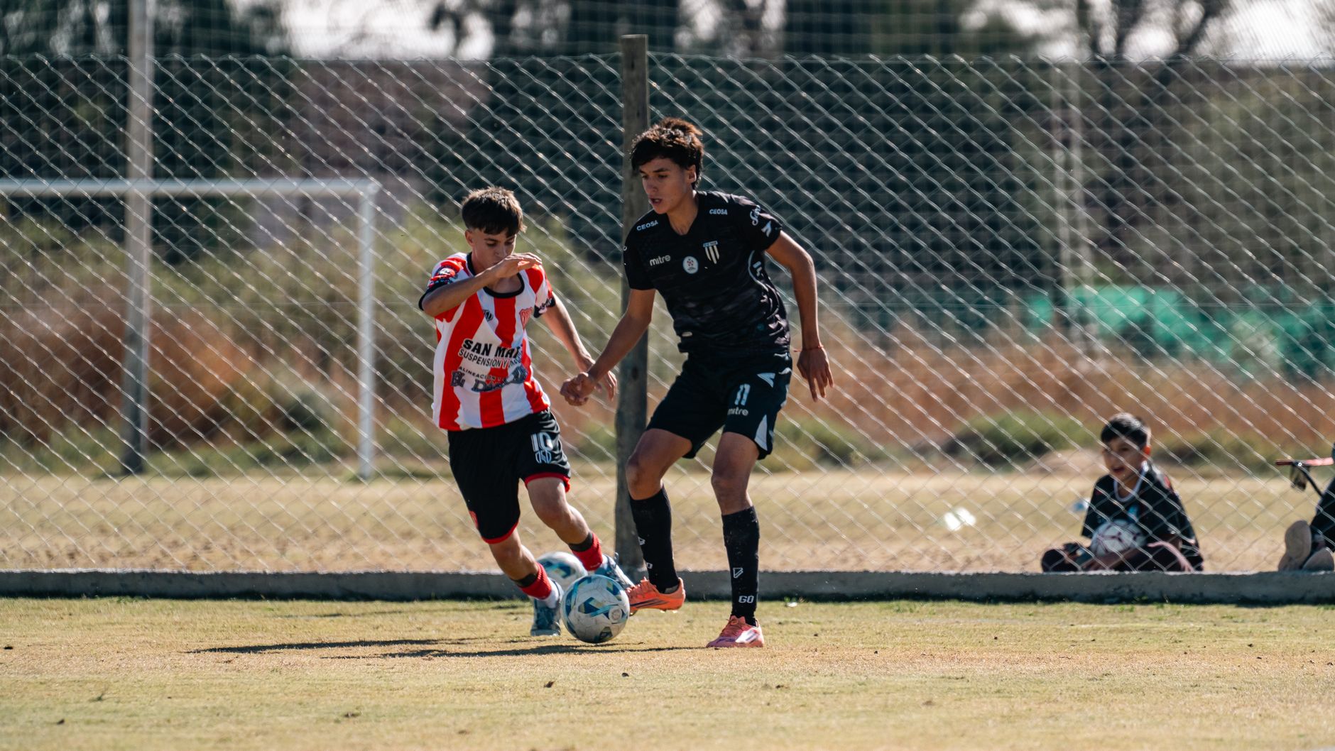 Young soccer players in action on a sunny day game showcasing agility and competition.
