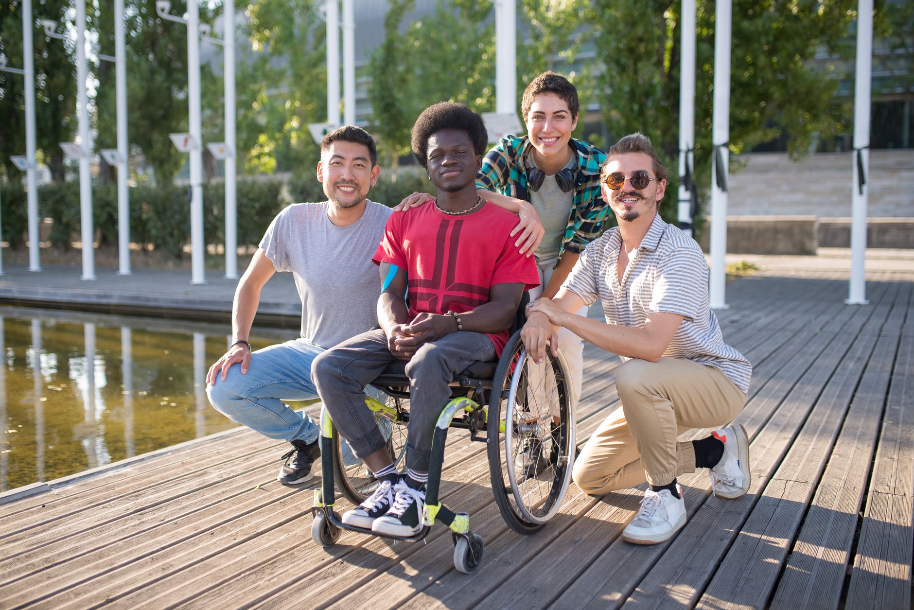 group of friends in park