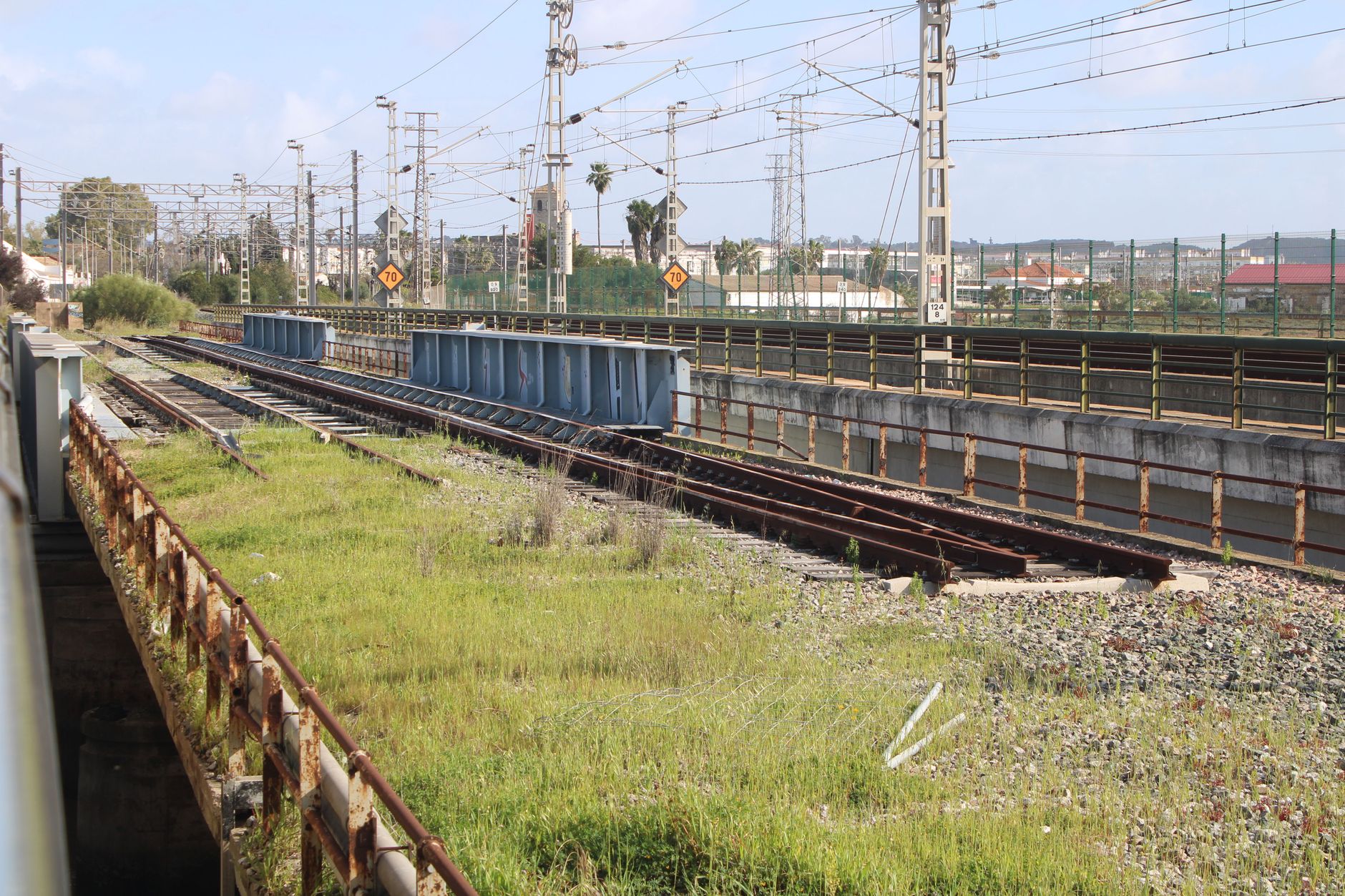 Scenic view of railway tracks and viaduct in El Puerto de Santa María, Andalucía.
