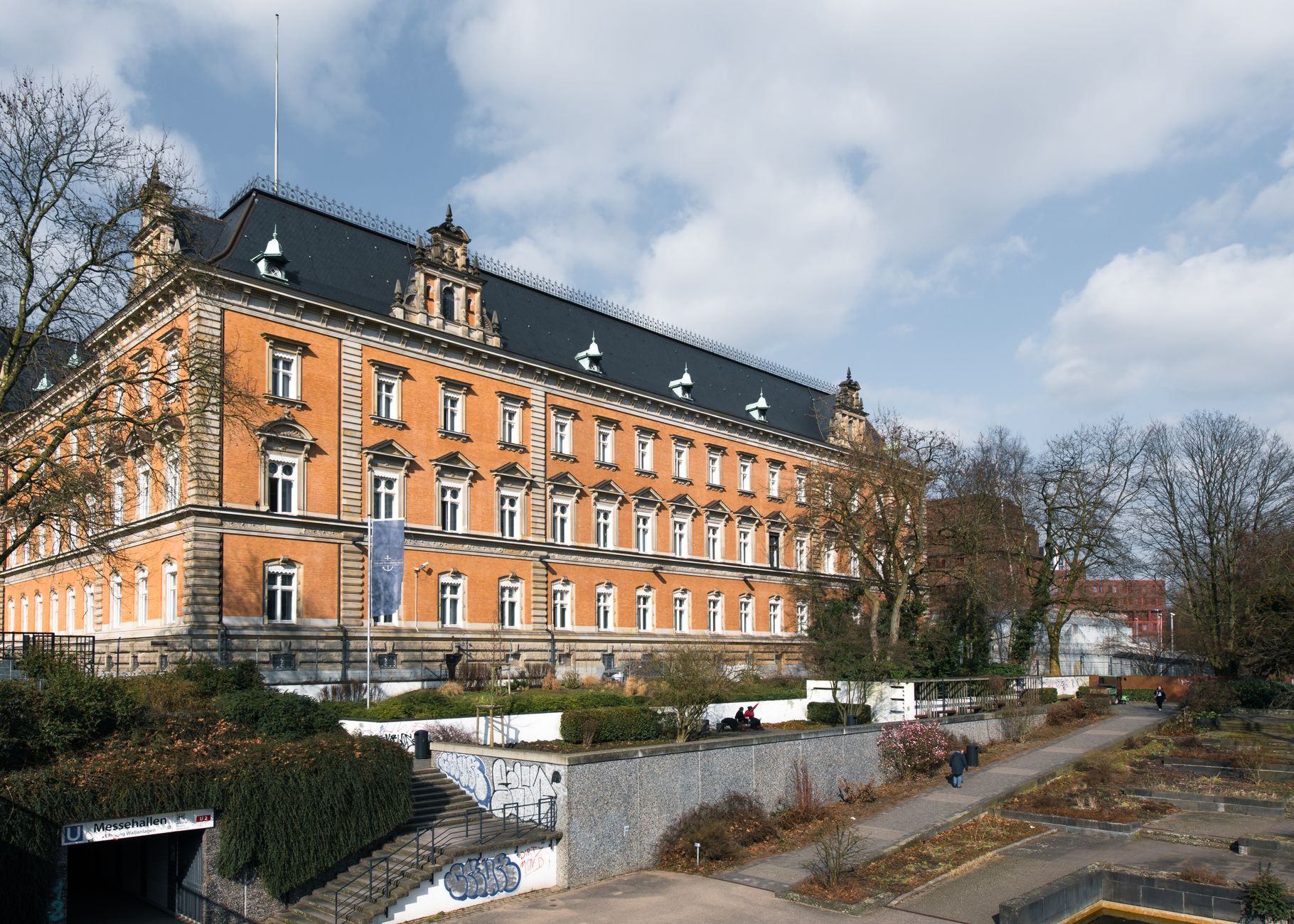 Historical architecture of Hamburg, Germany, showcasing a classic facade against a serene city backdrop.